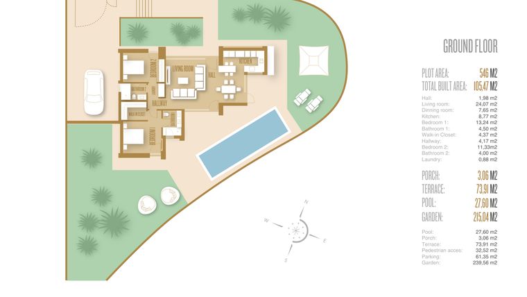 Rzut - Dom na sprzedaż 2 pokoje o powierzchni 105 m² - numer 0-11 w Domy w Kartagenie - 76726108