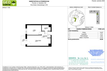 Rzut - Mieszkanie na sprzedaż 2 pokoje o powierzchni 36,66 m² - numer C85 w Jasielska 8C