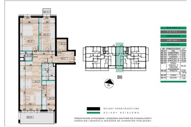 Rzut - Mieszkanie na sprzedaż 4 pokoje o powierzchni 82,19 m² - numer B06 w Lwowska 14