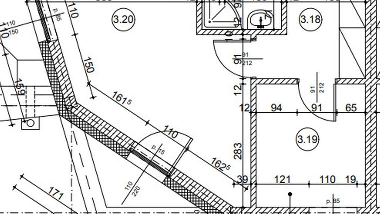 Rzut - Mieszkanie na sprzedaż 2 pokoje o powierzchni 37,1 m² - numer 20.19 w Osiedle Wyszyńskiego