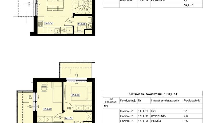 Rzut - Mieszkanie na sprzedaż 4 pokoje o powierzchni 74 m² - numer 7 w Rozali Park