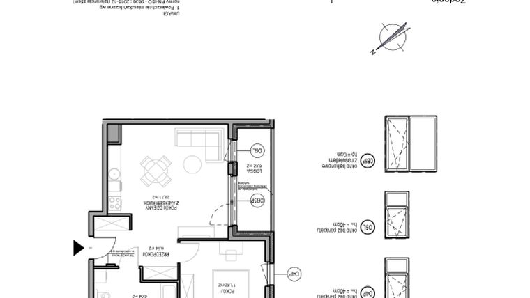 Rzut - Mieszkanie na sprzedaż 2 pokoje o powierzchni 48,51 m² - numer D.2.5.4 w Rumia Centralna
