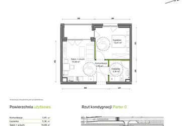 Rzut - Mieszkanie na sprzedaż 2 pokoje o powierzchni 38,27 m² - numer D1/C/03 w Orawska Vita