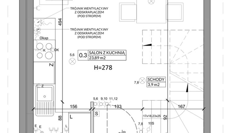 Rzut - Dom na sprzedaż 3 pokoje o powierzchni 68,29 m² - numer 5A w Osiedle Słoneczne