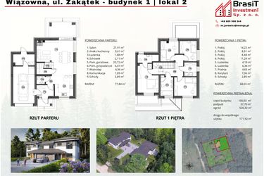 Rzut - Dom na sprzedaż 5 pokoi o powierzchni 145,87 m² - numer B1.2 w Zielony Zakątek