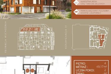 Rzut - Mieszkanie na sprzedaż 2 pokoje o powierzchni 47,14 m² - numer B.4.2 w Browar Jedności