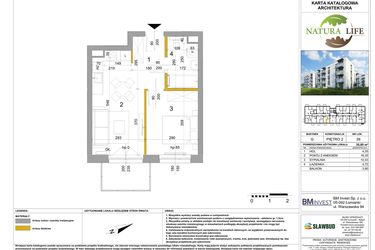 Rzut - Mieszkanie na sprzedaż 2 pokoje o powierzchni 35,95 m² - numer G.39 w Osiedle Natura Life budynki GHI