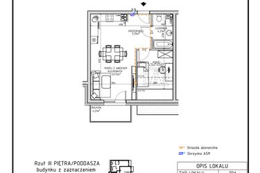 Rzut - Mieszkanie na sprzedaż 2 pokoje o powierzchni 37,02 m² - numer 35 w Osiedle OdNowa K5
