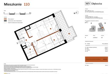 Rzut - Mieszkanie na sprzedaż 2 pokoje o powierzchni 40,1 m² - numer 110 w MY Głębocka