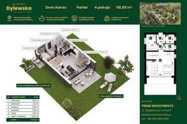 Rzut - Dom na sprzedaż 4 pokoje o powierzchni 88,85 m² - numer Aarau w Szwajcaria Dylewska