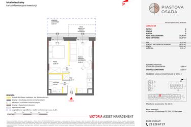 Rzut - Mieszkanie na sprzedaż 2 pokoje o powierzchni 34,86 m² - numer E.29 w Piastova Osada