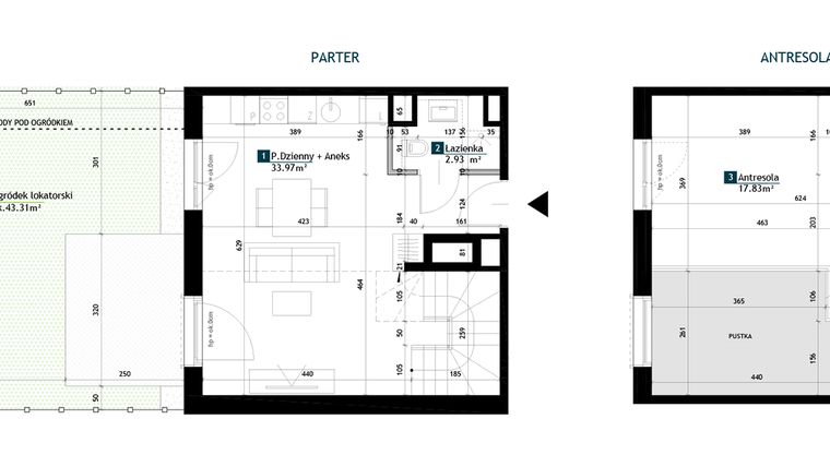 Rzut - Mieszkanie na sprzedaż 1 pokój o powierzchni 54,73 m² - numer BA0003 w Viva Cité
