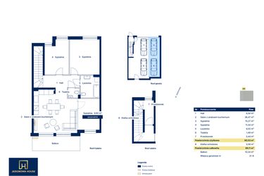 Rzut - Mieszkanie na sprzedaż 4 pokoje o powierzchni 80,53 m² - numer 44 w Nova Jeziorowa 2