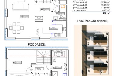 Rzut - Dom na sprzedaż 4 pokoje o powierzchni 112 m² - numer 5B w Osiedle Łanowa etap II
