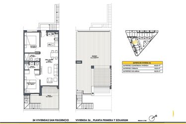 Rzut - Dom na sprzedaż 2 pokoje o powierzchni 63,5 m² - numer 26 w Domy w San Fulgencio - 46495750