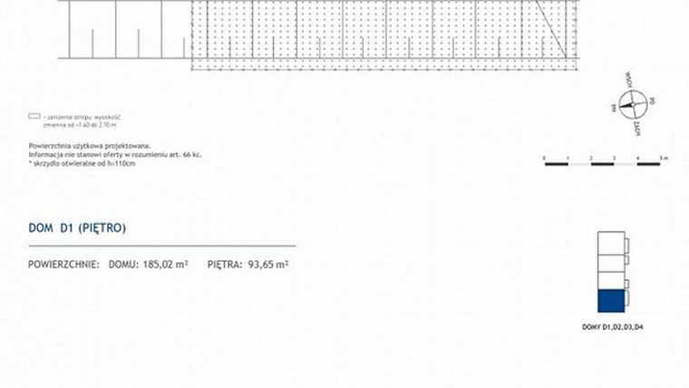 Rzut - Dom na sprzedaż 5 pokoi o powierzchni 184,83 m² - numer D1 w Linea Domy
