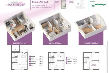 Rzut - Dom na sprzedaż 3 pokoje o powierzchni 115,25 m² - numer 10a w Osiedle Pastell