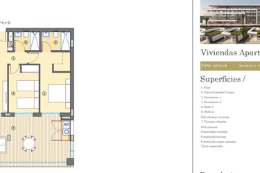 Rzut - Mieszkanie na sprzedaż 3 pokoje o powierzchni 73 m² - numer 1 w Bonalba Apartamenty