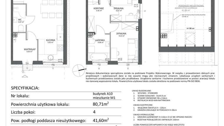 Rzut - Mieszkanie na sprzedaż 4 pokoje o powierzchni 80,71 m² - numer A10/1 w Libre Park