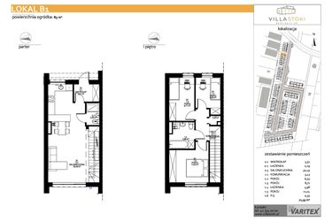Rzut - Dom na sprzedaż 4 pokoje o powierzchni 71,55 m² - numer B1 w Villa Stoki (domy)