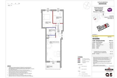 Rzut - Mieszkanie na sprzedaż 3 pokoje o powierzchni 57,43 m² - numer 16_A005 w Miasto Moje 8