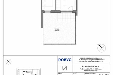 Rzut - Mieszkanie na sprzedaż 2 pokoje o powierzchni 36,36 m² - numer B.0M05 w Kobieli 4