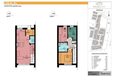 Rzut - Dom na sprzedaż 4 pokoje o powierzchni 71,55 m² - numer B1 w Villa Stoki (domy)