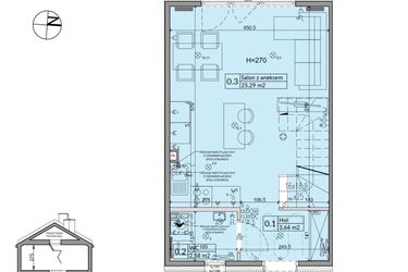 Rzut - Dom na sprzedaż 3 pokoje o powierzchni 62,3 m² - numer 12A w Osiedle Stokrotki etap 2