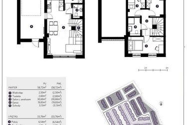 Rzut - Dom na sprzedaż 4 pokoje o powierzchni 92,48 m² - numer 12B w Osiedle Nodo
