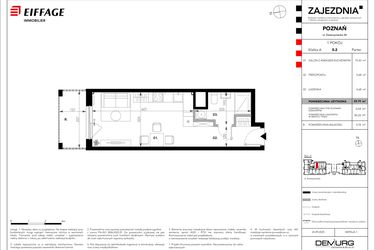Rzut - Mieszkanie na sprzedaż 1 pokój o powierzchni 29,79 m² - numer A.0.2 w Zajezdnia