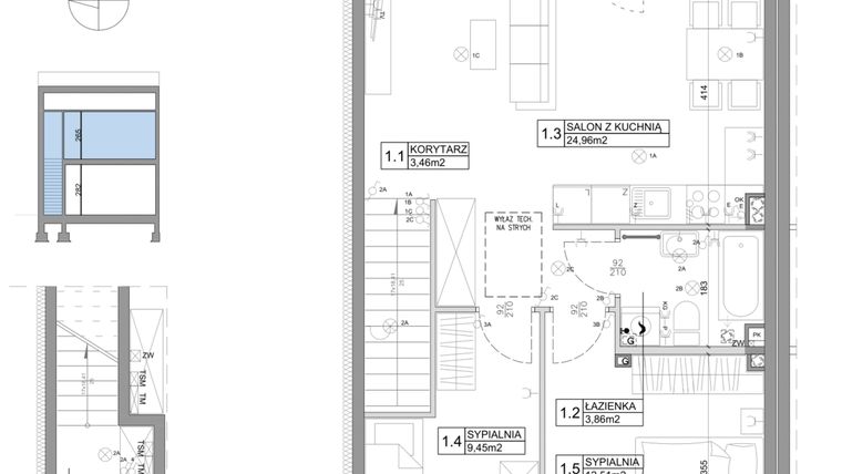 Rzut - Mieszkanie na sprzedaż 3 pokoje o powierzchni 61,95 m² - numer 66 w Boska Ksawerowska V