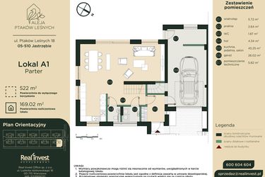 Rzut - Dom na sprzedaż 5 pokoi o powierzchni 169,59 m² - numer A1 w Aleja Ptaków Leśnych