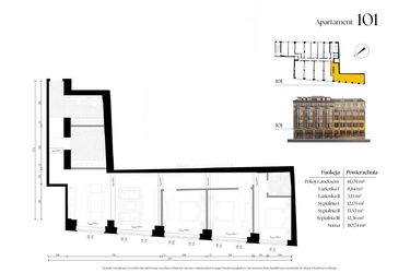 Rzut - Mieszkanie na sprzedaż 4 pokoje o powierzchni 110,74 m² - numer G1/1 – 101 w Krupnicza 6/8