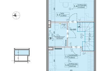 Rzut - Dom na sprzedaż 3 pokoje o powierzchni 61,95 m² - numer 26 w Boska Ksawerowska 2 etap 2