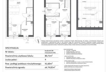 Rzut - Mieszkanie na sprzedaż 4 pokoje o powierzchni 80,71 m² - numer B4/1 w Libre Park