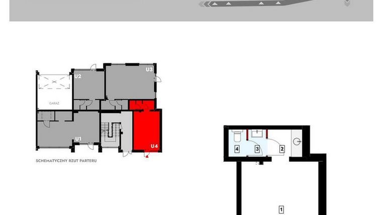 Rzut - Lokal użytkowy na sprzedaż 1 pokój o powierzchni 32,47 m² - numer Z6_U4 w Osiedle Malarska etap IV