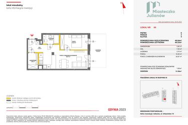 Rzut - Mieszkanie na sprzedaż 2 pokoje o powierzchni 48,19 m² - numer 66 w Miasteczko Julianów