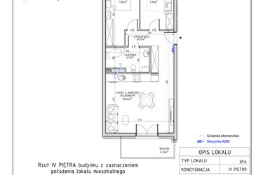 Rzut - Mieszkanie na sprzedaż 3 pokoje o powierzchni 61,95 m² - numer 25 w Harmonia bud. M3
