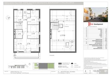 Rzut - Mieszkanie na sprzedaż 4 pokoje o powierzchni 103,69 m² - numer E.1 w Nova Wola Park