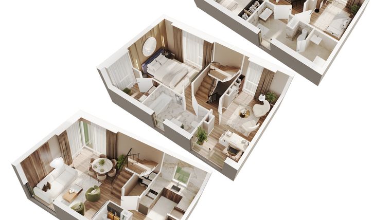 Rzut - Dom na sprzedaż 5 pokoi o powierzchni 117,97 m² - numer 4 w Wille Stolema