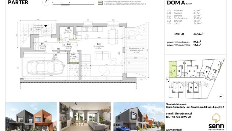 Rzut - Dom na sprzedaż 5 pokoi o powierzchni 135,21 m² - numer A w Osiedle Borków 58