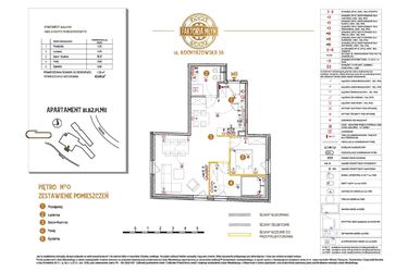 Rzut - Mieszkanie na sprzedaż 4 pokoje o powierzchni 63,94 m² - numer B1.B2.P1.M11 w Faktoria Młyn