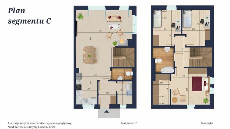 Rzut - Dom na sprzedaż 4 pokoje o powierzchni 94,51 m² - numer 23C w Zielona Widawa