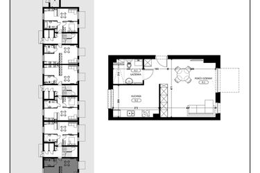 Rzut - Mieszkanie na sprzedaż 1 pokój o powierzchni 37,12 m² - numer B3-M14 w Śląska Park