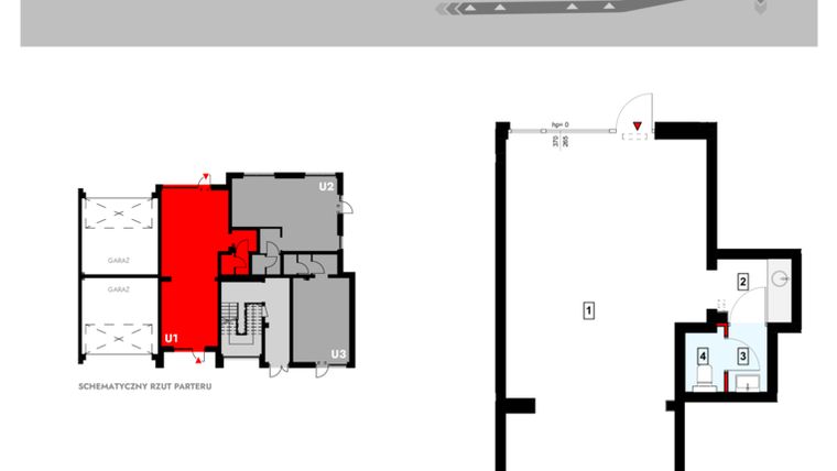 Rzut - Lokal użytkowy na sprzedaż 1 pokój o powierzchni 58,82 m² - numer Z4_U1 w Osiedle Malarska etap IV