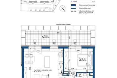 Rzut - Mieszkanie na sprzedaż 2 pokoje o powierzchni 49 m² - numer 83 w Bursztynowy Dom
