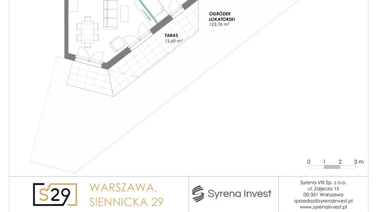Rzut - Mieszkanie na sprzedaż 3 pokoje o powierzchni 59,63 m² - numer 5 w Siennicka 29