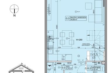 Rzut - Dom na sprzedaż 4 pokoje o powierzchni 85,91 m² - numer 13B w Arkady Walendów etap 3 i 4