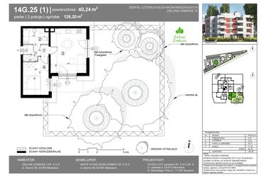 Rzut - Mieszkanie na sprzedaż 2 pokoje o powierzchni 40,24 m² - numer 14G.25 w Zielone Zamienie X