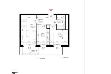 Rzut - Mieszkanie na sprzedaż 2 pokoje o powierzchni 49,44 m² - numer A2/2/5/17 w Malta Wołkowyska etap III